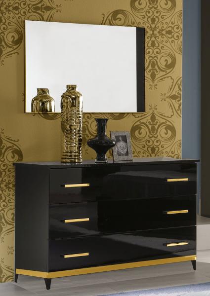 Product photograph of Elegance Black Italian 3 Drawer Dresser from Choice Furniture Superstore.